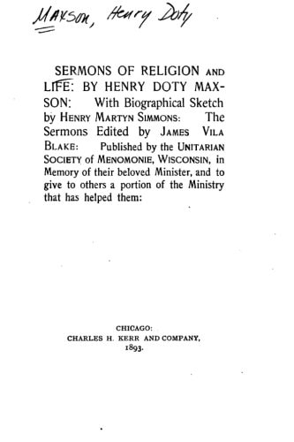 Sermons of Religion and Life