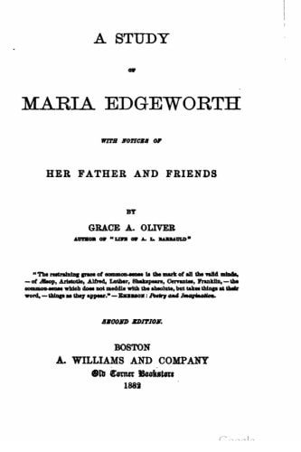 A Study of Maria Edgeworth
