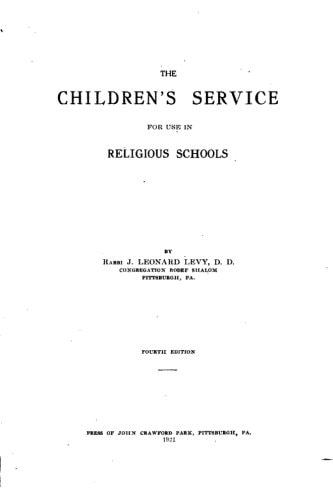The Children's Service for Use in Religious Schools