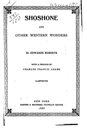 Shoshone, and Other Western Wonders