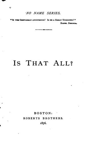 Is That All?