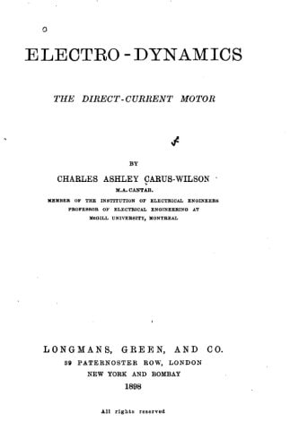 Electro-Dynamics The Direct-Current Motor