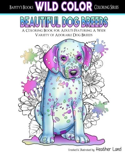 Beautiful Dog Breeds Adult Coloring Book