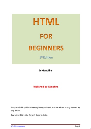 HTML for Beginners : Handbook 1st Edition