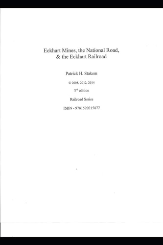 Eckhart Mines, the National Road, and the Eckhart Railroad