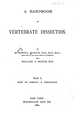 A Handbook of Vertebrate Dissection