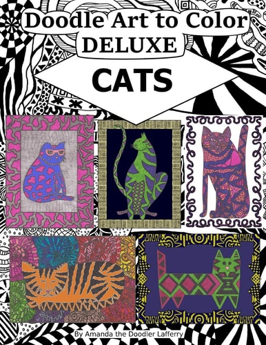 Doodle Art to Color Deluxe Cats