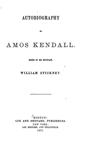 Autobiography of Amos Kendall