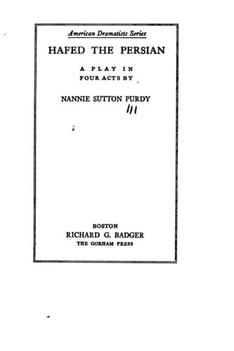 Hafed the Persian, a Play in Four Acts