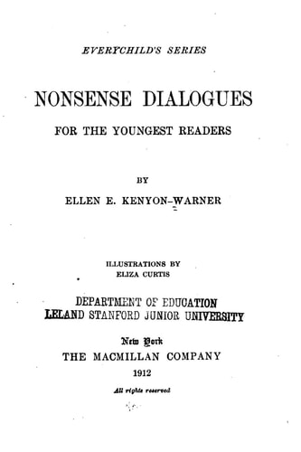 Nonsense Dialogues for the Youngest Readers