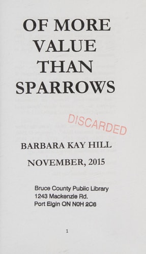 Of More Value Than Sparrows