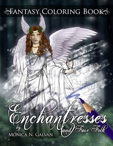 Enchantresses and Fair Folk Fantasy Coloring Book