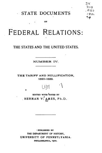 State Documents on Federal Relations, the States and the United States