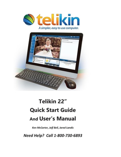Telikin 22" Quick Start Guide and User's Manual AIOpc W/ Black Wireless KB