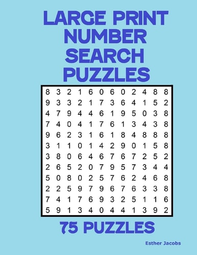 Large Print Number Search Puzzles 75 Puzzles