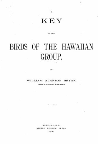 A Key to the Birds of the Hawaiian Group