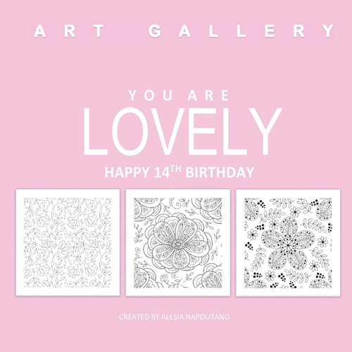 You Are Lovely Happy 14th Birthday Adult Coloring Books Birthday in All D; 14th Birthday Gifts for Girls in Al; 14th BIrthday Party Supplies in Al; 14th Birthday Decorations in Al; 14th Birthday Card in Of; 14th Birthday Candle in Al