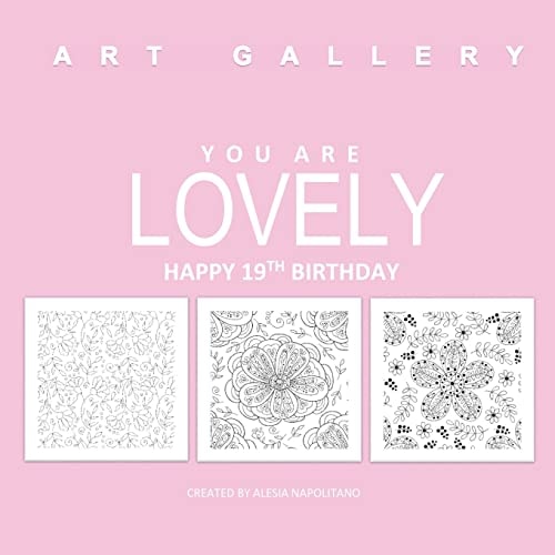 Lovely Happy 19th Birthday Adult Colorng Books Birthday in All D; 19thBirthday Gifts for Girls in All D; 19th Birthday Gifts in All D; 19th Birthday Decorations in Al; 19th Birthday Party Supplies in Al; 19th Birthday Card in Al