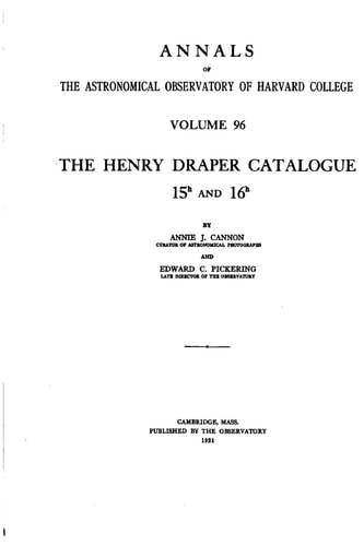 Annals of the Astronomical Observatory of Harvard College - Vol. 96