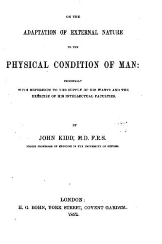 On the Adaptation of External Nature to the Physical Condition of Man