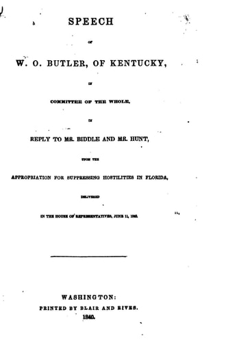 Speech of W. O. Butler, of Kentucky