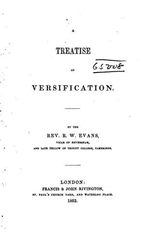 A Treatise on Versification