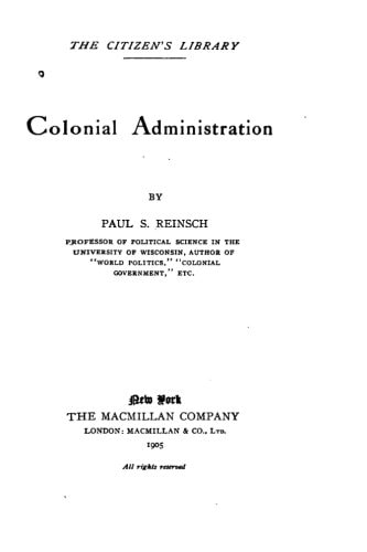 Colonial Administration