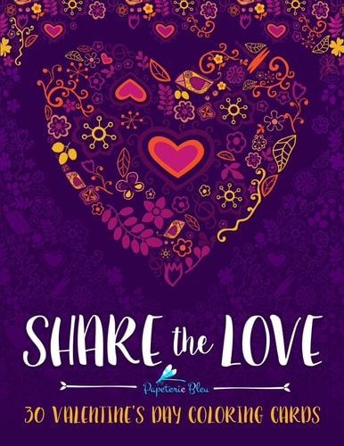 Share the Love 30 Valentine's Day Coloring Cards