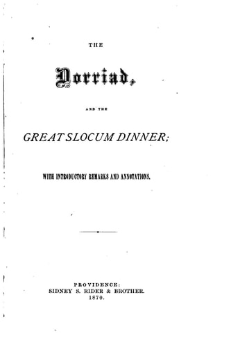 The Dorriad, and The Great Slocum Dinner