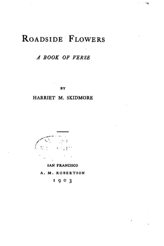 Roadside Flowers, a Book of Verse