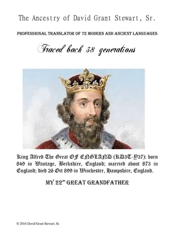 The Ancestry of David Grant Stewart, Sr. Traced Back 38 Generations