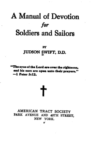 A Manual of Devotion for Soldiers and Sailors