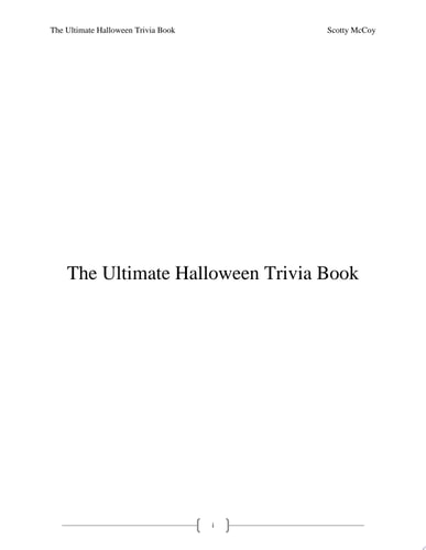 The Ultimate Halloween Trivia Book