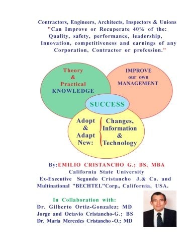 CONTRACTORS, ENGINEERS, ARCHITECTS, INSPECTORS and UNIONS Can Improve Or Recupera CONTRACTORS, ENGINEERS, ARCHITECTS, INSPECTORS and UNIONS Can Improve Or Recuperate 40% of the Quality, Safety, Performance, Leadership, Innovation, Competitiveness and Earn