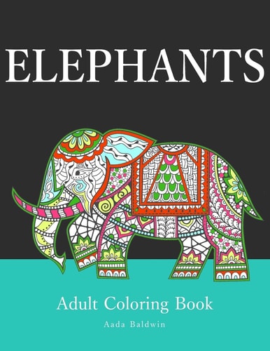 Elephants Adult Coloring Book