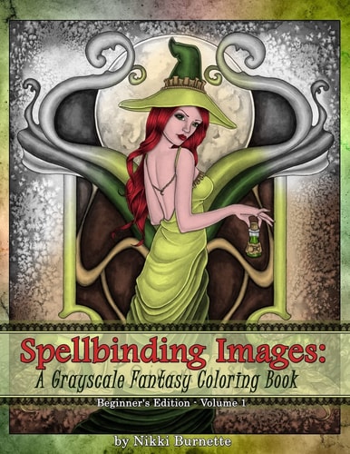 Spellbinding Images: a Grayscale Fantasy Coloring Book Beginner's Edition