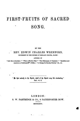 First-Fruits of Sacred Song