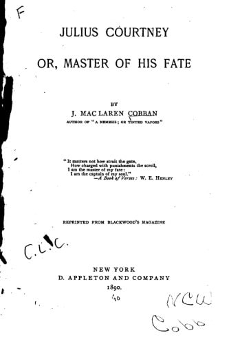 Julius Courtney, Or, Master of His Fate