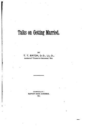 Talks on Getting Married