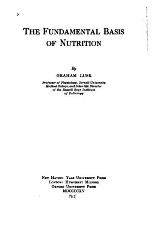 The Fundamental Basis of Nutrition
