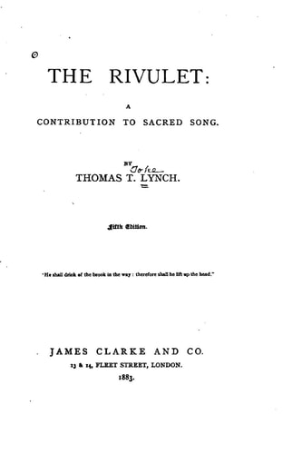 The Rivulet, a Contribution to Sacred Song