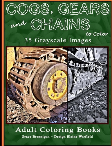 Cogs, Gears and Chains to Color 35 Grayscale Images