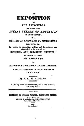 An Exposition of the Principles on Which the Infant System of Education Is Conducted