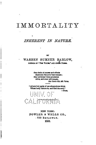 Immortality Inherent in Nature