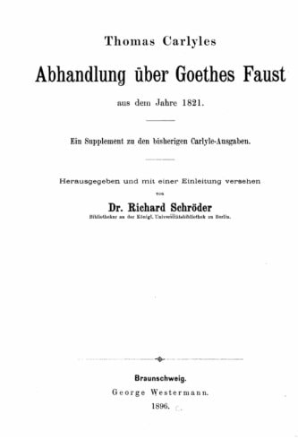 Abhandlung Über Goethes Faust