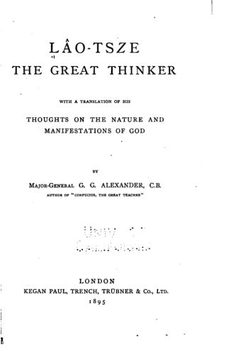 Lao-Tsze the Great Thinker