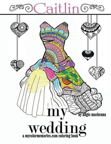 My Wedding Caitlin Adult Coloring Books, Personalized Gifts, Wedding Gifts, Bride Gifts