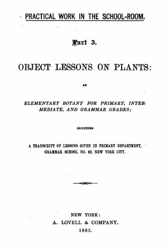 Practical Work in the School Room, Given in Primary Department, Grammar School No. 49, New York City