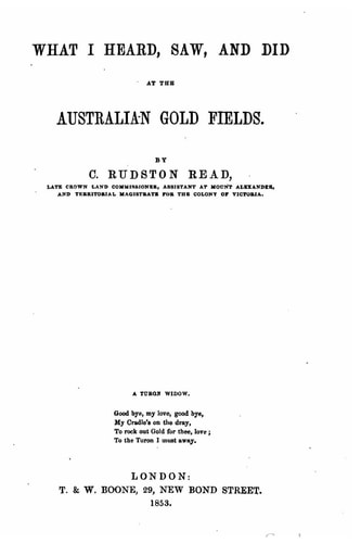 What I Heard, Saw and Did at the Australian Gold Fields