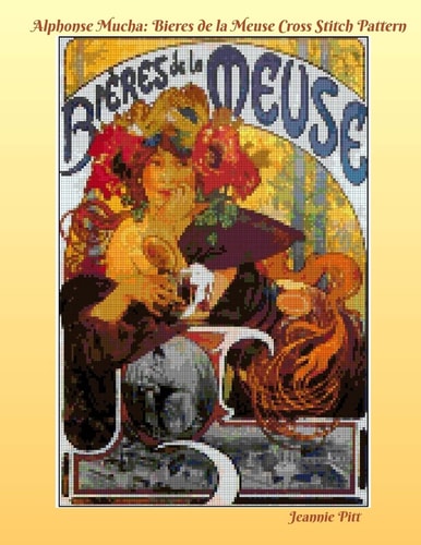 Alphonse Mucha Cross Stitch Pattern Book Bieres de la Meuse